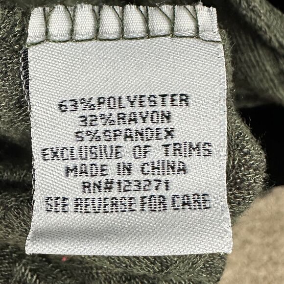 Forever 21+ Women's 2X Olive Green Ribbed 3/4 Sleeve Open Back Criss Cross Shirt - Picture 8 of 11